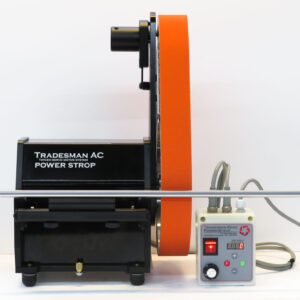 Single Wheel Work Station with Radius Rail – Tradesman Power Strop – Precision Blade Hone